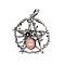 Natural Rhodonite Pendants, Spider, 37x43mm