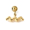 304 Stainless Steel Pendants, with Silicone inside, Ion Plating(IP), Constellation Charm, Real 18K Gold Plated, Aquarius, 10mm, Hole: 0.5mm, pendant: 6x12x1mm