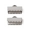 304 Stainless Steel Ribbon Crimp Ends, Rectangle, Stainless Steel Color, 8x13mm, Hole: 4x1.5mm