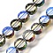 Electroplated Transparent Glass Beads Strands, Flat Round, Faceted, Colorful, 5.5~6x3~3.5mm, Hole: 1mm, about 73~74pcs/strand, 15.75''(40cm)