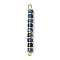 Natural Lapis Lazuli & Electroplated Synthetic Non-magnetic Hematite Heishi Connector Charms, with 304 Stainless Steel Double Loops, Golden, 38x4x4mm, Hole: 3mm and 1.8mm