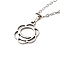 Non-Tarnish Stainless Steel Pendants Necklaces, Flower, 11.81 inch(30cm), Pendant: 17.5x14mm