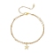 Alloy Starfish Charm 304 Stainless Steel Satellite Chain Double Strand Anklets for Women, Golden, 9-1/8 inch(230mm)