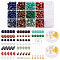 DIY Mixed Stone Beads Jewelry Making Kit, Including Natural & Synthetic Mixed Stone Beads & Chip Bead, Glass Chip Bead, Iron & Alloy Bead, 304 Stainless Steel Jump Ring & Pin, Brass Earring Hook, Elastic Thread, Mixed Color, Stone Beads: 375pcs/set, Stone Chip Beads: 80g/set