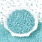 (Repacking Service Available) Glass Seed Beads, Ceylon, Round, Pale Turquoise, 8/0, 3mm, Hole: 1mm, about 12g/bag