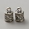 Tibetan Style Alloy Cord Ends, End Caps, Antique Silver, 13x8.5mm, Hole: 2mm