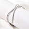 304 Stainless Steel Cuff Bangles for Women, Stainless Steel Color, Inner Diameter: 2-1/2x2 inch(6.3x5.2cm)