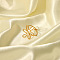 304 Stainless Steel Open Cuff Rings for Women, Flower, Golden, Flower: 21x29mm, Inner Diameter: Adjustable