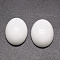 Oval Opaque Glass Cabochons, White, 14x10x4.5mm