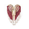 Alloy Rhinestone Brooches for Backpack Clothes, Heart, FireBrick, 50.5x37.5mm