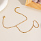 Stainless Steel Cable Chain Finger Ring Bracelets for Women, Real 18K Gold Plated, 3 inch(7.5cm), Inner Diameter: 6-1/2 inch(16.5cm), ring: 80mm Inner Diameter