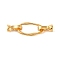 Brass Fold Over Clasps, Oval, Real 18K Gold Plated, 40mm, Hole: 4mm