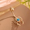 Scorpion Brass Synthetic Turquoise Curved Barbell Belly Rings, Golden, 33x14x16mm, Pin: 1.8mm
