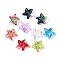 Gradient Color Baking Paint Transparent Glass Beads,  Starfish, Mixed Color, 14x15x7mm, Hole: 1~1.2mm