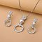 Ring Alloy Crystal Rhinestone & Plastic Imitation Pearl Pendant Necklaces & Stud Earrings Sets, Platinum, 400mm