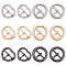 12Pcs 2 Style Alloy with Iron Slider Buckles, Adjustable Buckle Fasteners, for Strap Leathercraft Bag Belt, Heart, Mixed Color, 6pcs/style