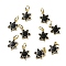 Brass Enamel Charms, Star of David Charm, with Jump Ring, Rack Plating, Long-Lasting Plated, Lead Free & Cadmium Free, Real 18K Gold Plated, Black, 12x8.5x1.5mm, Hole: 3mm