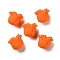 Rose Shape Silicone Beads, Dark Orange, 20x22x15mm, Hole: 3mm
