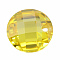 Cubic Zirconia Charms, Faceted, Flat Round, Yellow, 2x4mm, Hole: 0.7~0.8mm