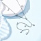 304 Stainless Steel Teardrop Tassel Y Necklaces, Stainless Steel Color, 16.14 inch(41cm)