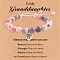 Natural Pink Zebra Jasper Round Beaded Stretch Bead Bracelets, Heart with Letter Alloy Charm Bracelets for Women, Platinum, Letter G, 7-1/8 inch(18cm)