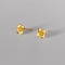 925 Sterling Silver Stud Earrings, Flower, Golden, 7.5x7.5mm