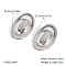 European 304 Stainless Steel Oval Stud Earrings for Women, Stainless Steel Color, 40.1x27.1mm