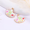 Alloy Enamel Pendants, Golden, Fan Charm, Triangle, 22x25mm