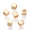 Brass Spacer Beads, Cadmium Free & Nickel Free & Lead Free, Twisted Cube, Real 18K Gold Plated, 3.2x3.2x2.9mm, Hole: 1.8mm