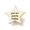 Enamel Pins, Alloy Brooches for Backpack Clothes, Star with Word, Golden, 24x25.5x1.5mm