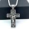 Vintage Greek Stainless Steel Jesus Cross Pendant Necklaces for Women Men, Stainless Steel Color