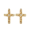 304 Stainless Steel Rhinestone Pendants, Ion Plating(IP), Cross Charms, Crystal, 25x17x3.5mm, Hole: 1.2mm