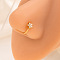 Alloy Crystal Rhinestone Hoop Clip on Nose Rings, Golden, Flower, 11x11mm