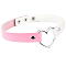 Adjustable Gothic Two Tone PU Leather Alloy Heart Choker Necklaces for Women, Platinum, White, 16.42 inch(41.7cm), 18mm
