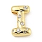 Brass Micro Pave Clear Cubic Zirconia Pendants, Long-Lasting Plated, Cadmium Free & Lead Free, Real 18K Gold Plated, Letter A~Z, Letter I, 18~19x11~21x5mm, Hole: 2.8~3x1.8~2mm