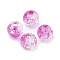 Acrylic Beads, Transparent Crackle Style, Round, Violet, 8x7mm, Hole: 2mm, about 1840pcs/500g