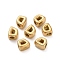 304 Stainless Steel Beads, Trapezoid, Ion Plating(IP), Real 18K Gold Plated, 4x3.5x3mm, Hole: 1.4mm