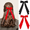 CRASPIRE 2 Pcs 2 Colors Tassel Ribbon Bowknot Hair Clips Black Hair Bow Clip Big Red Polyester Long Tail Ribbon Bowknots Ties Hair Barrettes Decorations for Women Hair Solid Accessories