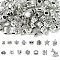 60Pcs 15 Styles Tibetan Style Alloy European Beads, Large Hole Beads, Mixed Shapes, Antique Silver, 8~15x8~12.5x6~9.5mm, Hole: 4~4.7mm, 4pcs/style