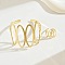 Hollow Oval Alloy Cuff Bangles & Rings Sets, Golden, Bangles: 69mm Inner Diameter