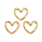 304 Stainless Steel Linking Rings, Heart, Golden, 15.5x17.5x4mm, Inner Diameter: 7x13.5mm