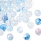Transparent Acrylic Beads, Round, Two Tone, Deep Sky Blue, 9.5~10mm, Hole: 2mm, about 1000pcs/500g