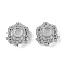 Brass Micro Pave Cubic Zirconia Beads Caps, Cadmium Free & Nickel Free & Lead Free, Flower, Platinum, 12x11.5x5mm, Hole: 2mm