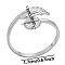 Non-Tarnish Stylish Leaf 304 Stainless Steel Open Cuff Ring, Stainless Steel Color, Inner Diameter: 17mm