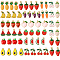 18Pcs 18 Styles Alloy Enamel Pendants, Light Gold, Fruit, Mixed Color, 16~24x5~16.5x1.5~3mm, Hole: 0.9~2.5mm, 1pc/style