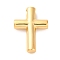304 Stainless Steel Pendants, Cross, Ion Plating(IP), Golden, 37x27x7.5mm, Hole: 4.5x4mm