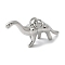 Brass Pendants, Dinosaur Charms, with Jump Ring, Lead Free & Cadmium Free, Long-lasting Plated, Platinum, 13x25x5.5mm, Hole: 3.5mm