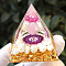 Orgonite Pyramid Resin Energy Generators, Reiki Rose Quartz Chips Inside for Home Office Desk Decoration, 50mm