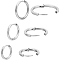 24Pcs 3 Styles 316L Surgical Stainless Steel Huggie Hoop Earrings for Girl Women, Stainless Steel Color, 12 Gauge, 14~18x2mm, Pin: 0.9mm, 8pcs/style