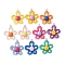 Transparent Resin Pendants, Flower, with Platinum Iron Loop, Mixed Color, 33.5x28.5x7.5mm, Hole: 2mm